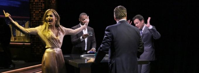 VIDEO: Jennifer Lopez & Anthony Mackie Compete in Intense Game of 'Catchphrase' on… Video