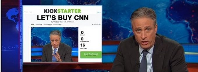 VIDEO: DAILY SHOW's Jon Stewart Launches Kickstarter to Buy CNN! Video