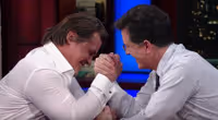 VIDEO: Josh Brolin & Stephen Colbert Arm Wrestle to See Who Is Tougher Video