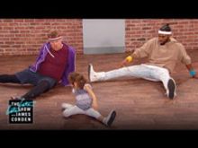 VIDEO: James Corden & Jason Derulo Push Their Talents to the Limits in Toddler Dance…
