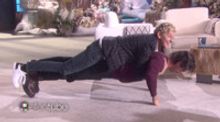 VIDEO: Sneak Peek - Milo Ventimiglia Shows Off Push-Up Skills with Help from Ellen…