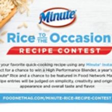 Minute' Rice Challenges Consumers to 'Rice to the Occasion' in Recipe Contest