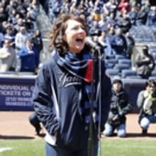 Photo Flash: BRIGHT STAR's Carmen Cusack Sings the National Anthem for Yankees'…