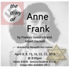 Playhouse 1960 Proudly Presents THE DIARY OF ANNE FRANK