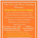 Riverside Opera Company Presents GIVING THANKS FOR GREAT SINGING Tonight
