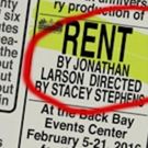Fiddlehead Theatre Company to Host RENT 20th Anniversary Celebration