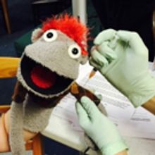 Photo Flash: Broadway Stays Healthy! HAND TO GOD's Tyrone Gets His Flu Shot