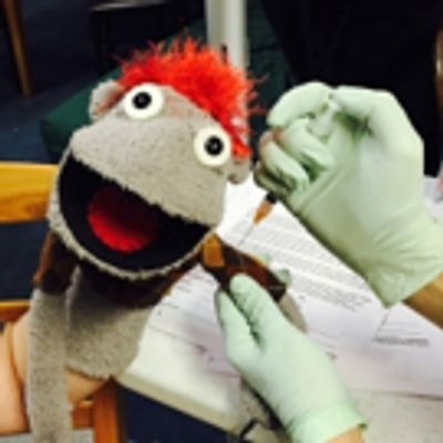 Photo Flash: Broadway Stays Healthy! HAND TO GOD&#039;s Tyrone Gets His Flu Shot