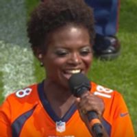 STAGE TUBE: Behind the Scenes - IF/THEN's LaChanze Sings National Anthem at Broncos… Video