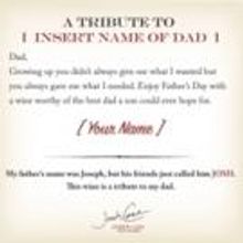 Josh Cellars Offers Custom Wine Label Program For Father's Day