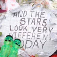 Photo Coverage: Fans Tribute David Bowie Outside of LAZARUS