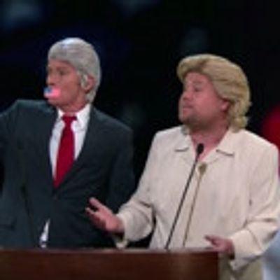 VIDEO: Denis Leary & James Corden Perform 'Trump's An' ***hole' Dressed as The Clintons