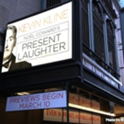 STAGE TUBE: Watch the Marquee Go Up for PRESENT LAUGHTER