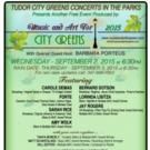 Carole Demas, Forte, Sarah Rice and More Set for MUSIC AND ART FOR CITY GREENS…