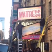 STAGE TUBE: Sara Bareilles Reacts to WAITRESS Marquee Going Up
