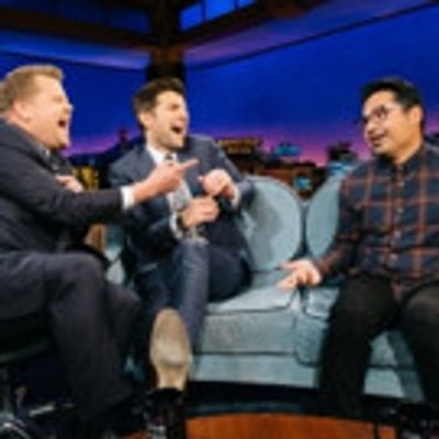VIDEO: Michael Pena & Adam Scott Visit LATE LATE SHOW
