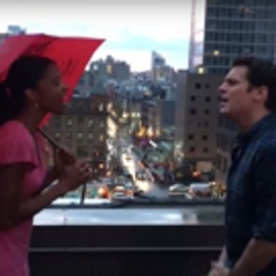 STAGE TUBE: Jonathan Groff and Renee Elise Goldsberry Sing Rooftop Duet for #Ham4Ham