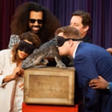 VIDEO: James Corden & Eva Longoria Nuzzle a Giant Lizard & More on LATE LATE SHOW