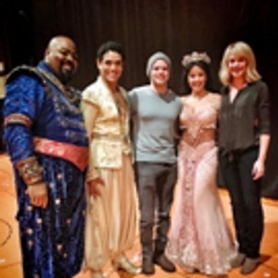 Photo Flash: Jeremy Jordan &amp; Ashley Spencer Visit ALADDIN on Broadway