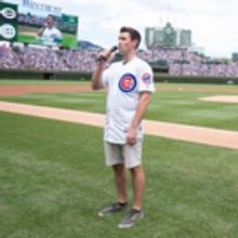 Photo Flash: THE BOOK OF MORMON's Ryan Bondy Pitches, Sings National Anthem at Wrigle