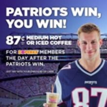 Dunkin' Donuts Announces Return Of 'Pats Win, You Win' Coffee Offer For DD Perks' Mem