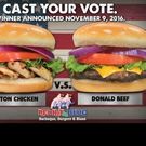Vote for Clinton Chicken or Donald Beef at Participating Red Hot & Blue…