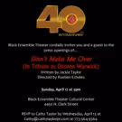 Black Ensemble Theater to Continue 40th Anniversary with DON'T MAKE ME OVER Tribute…