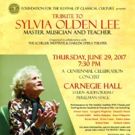 Tribute to Sylvia Olden Lee Slated for Carnegie Hall