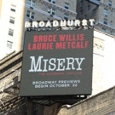 Up on the Marquee: Sneak Peek at MISERY&#039;s Signs at the Broadhurst
