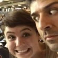 PHOTO FLASH: Tony Yazbeck and Katie Huff Getting Carried Away at Yankee Stadium