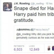 JK Rowling Uses Twitter to Answer Questions About Snape