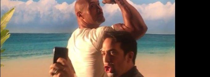 STAGE TUBE: Behind the Scenes of Lin-Manuel's Disney Sing-a-long with The Rock Video