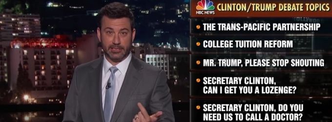 VIDEO: Jimmy Kimmel Offers Alternative Topics for First Presidential Debate Video