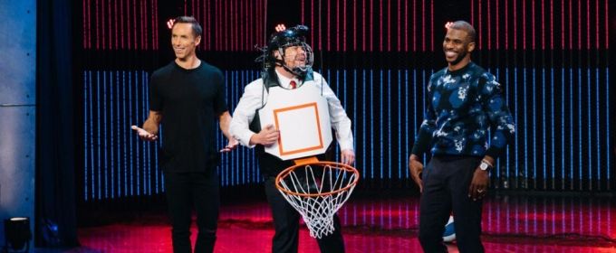 VIDEO: James Corden Plays Human Basketball Hoop with Steve Nash & Chris Paul Video