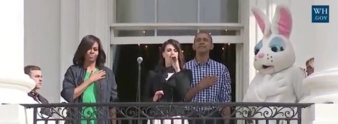 VIDEO: Idina Menzel Performs National Anthem at Today's White House Easter Egg Roll Video