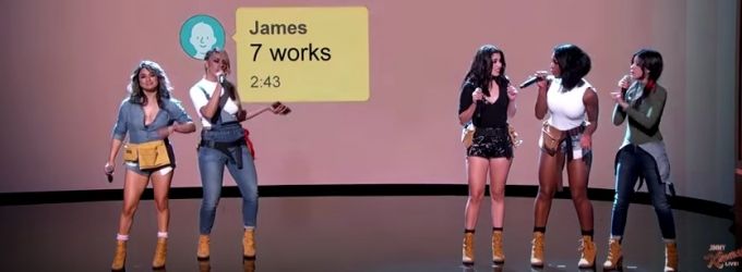VIDEO: Fifth Harmony Performs 'Work From Home'; Sing Group Text on KIMMEL Video