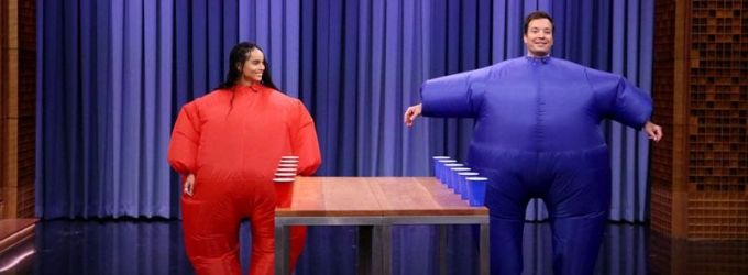 VIDEO: Zoe Kravitz Competes in 'Inflatable Flip Cup' on TONIGHT SHOW Video