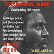 Teri Roiger & Friends - Thelonious Monk - Celebrating 100 Years on 10/8