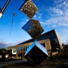 New Kinetic Cube Sculpture Installed On University of Michigan's North Campus