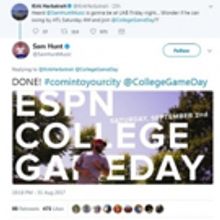 Multi-Platinum Selling Artist Sam Hunt Co-Hosts Tonight's SportsCenter Presents