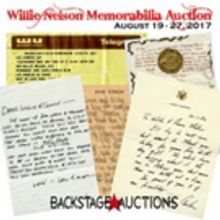 Willie Nelson Memorabilia Auction Features Handwritten Letters, Furniture & Music…