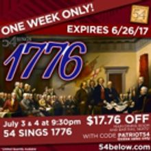 54 SINGS 1776 Offering $17.76 Ticket Deal This Fourth of July