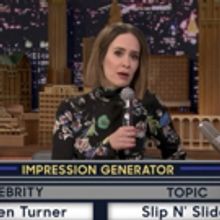 VIDEO: Sarah Paulson Channels Drew Barrymore & More on TONIGHT SHOW's 'Wheel of…