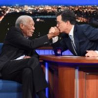 VIDEO: Morgan Freeman & Stephen Colbert Bond Over Passion for Sci-Fi Video
