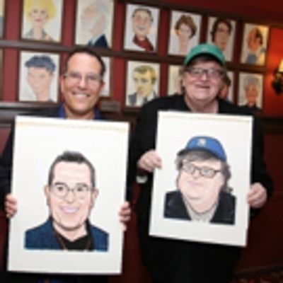Photo Coverage: Michael Moore &amp; Michael Mayer Unveil New Portraits for the Fabled Walls of Sardi&#039;s!