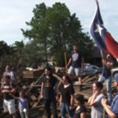 VIDEO: Harvey Victims Perform 'One Day More' After a Barricade Appears in the Aftermath