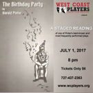 West Coast Players to Present Staged Reading of THE BIRTHDAY PARTY by Harold Pinter