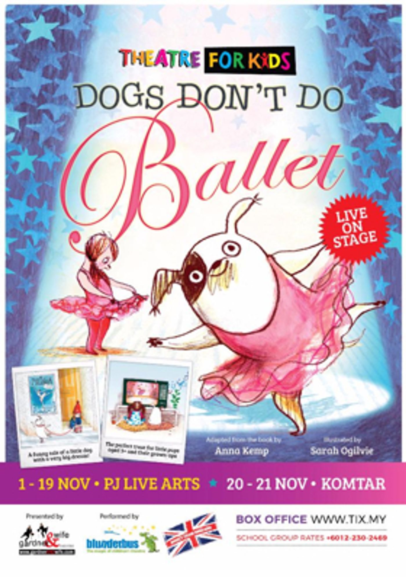Gardner and Wife Presents Blunderbus' DOGS DON'T DO BALLET Image