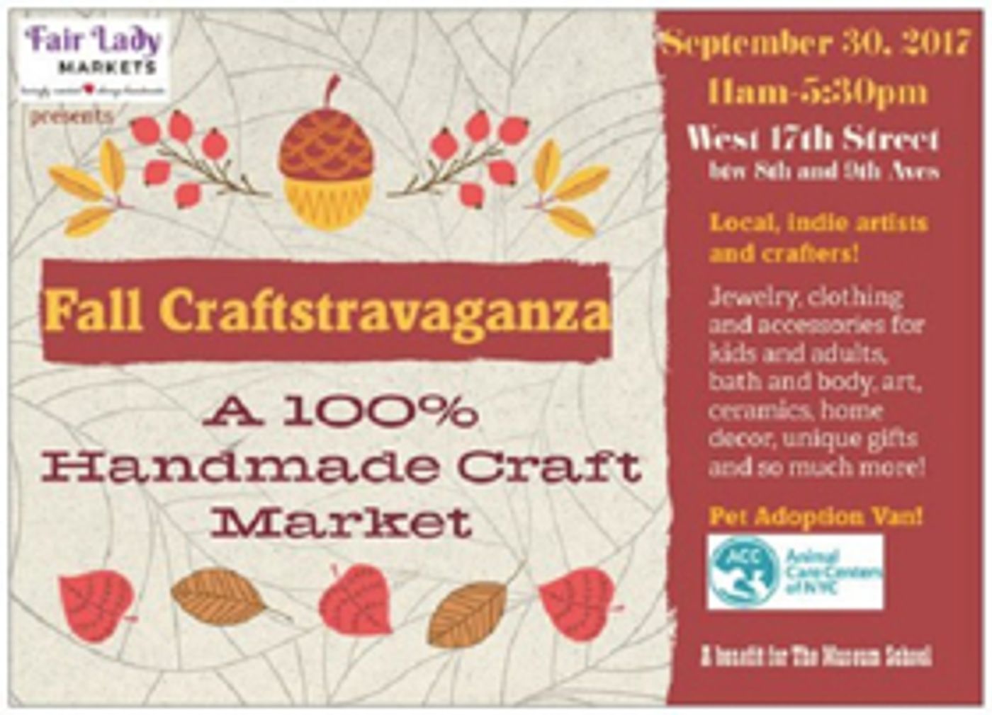 Fair Lady Markets to Host Fall 2017 Craftstravaganza in Chelsea  Image