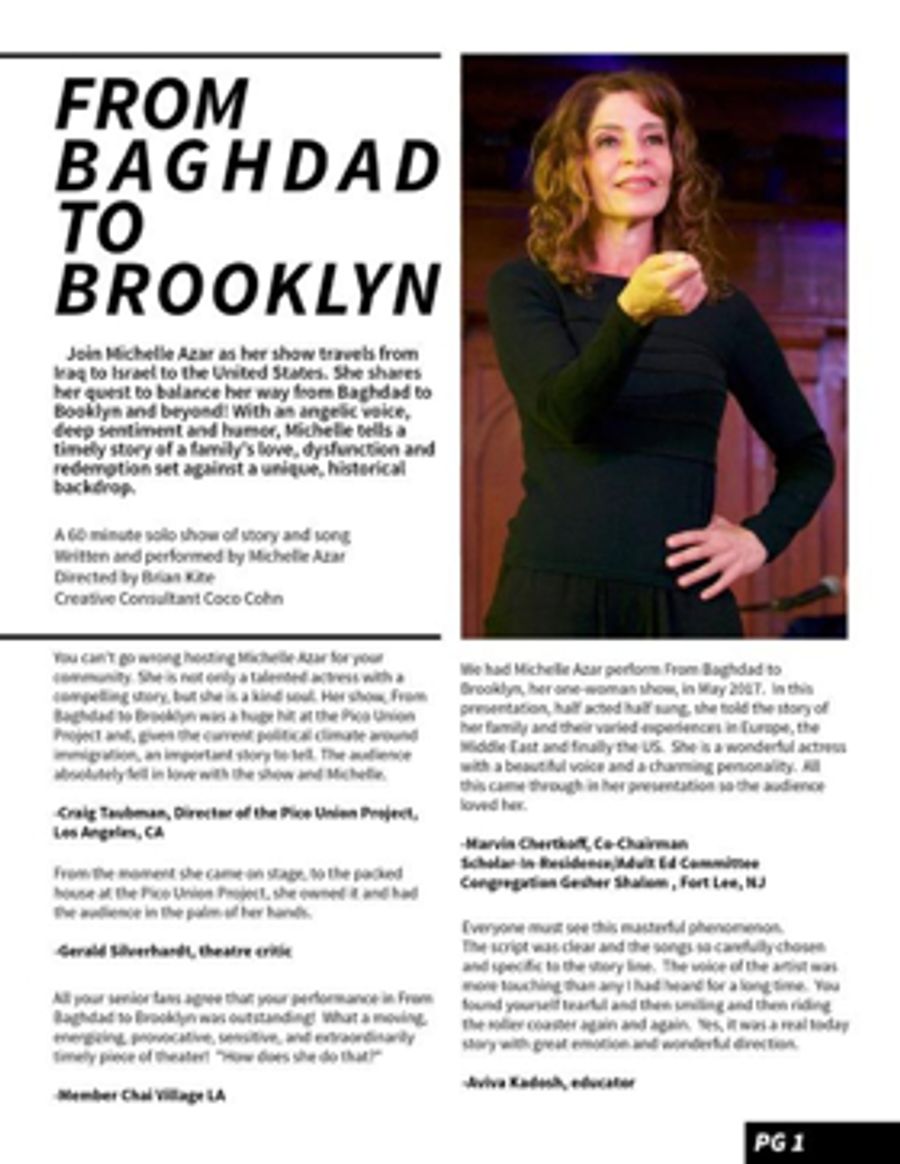 United Solo Festival Goes FROM BAGHDAD TO BROOKLYN with Michelle Azar Image